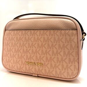 Michael Kors Jet Set Small Leather Camera Crossbody Bag Powder Blush